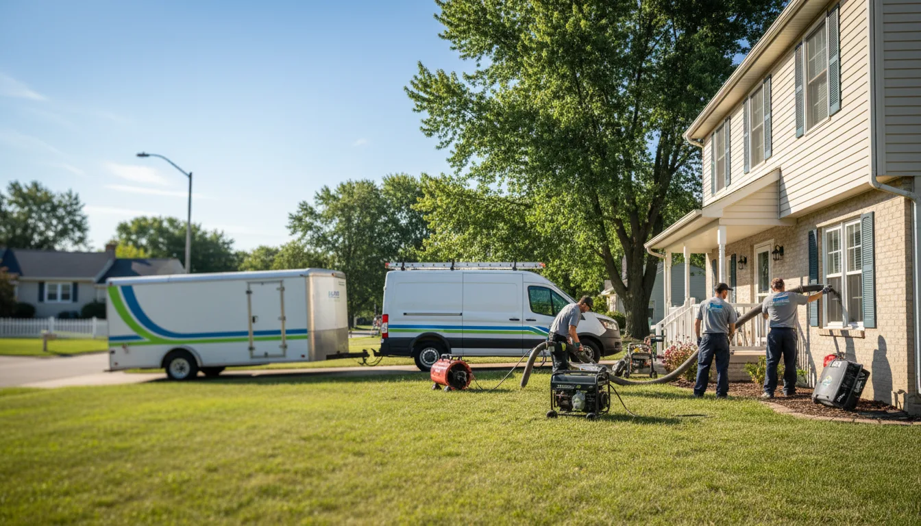 Flooded Basement Restoration And Cleanup With Repair in Germantown, IL near me